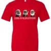 red funny santa t- shirt featuring three black grandpa dressed as santa claus and it says grandpa the real santa of the family