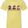 yellow funny santa t- shirt featuring three black grandpa dressed as santa claus and it says grandpa the real santa of the family