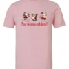 pink naughty santa t-shirt featuring three drunk santa claus running that says pour decisions with santa