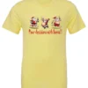 yellow naughty santa t-shirt featuring three drunk santa claus running that says pour decisions with santa