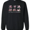 black drunk santa sweatshirt featuring six drunk santa claus with the beer in both hands and says all I want for Christmas…