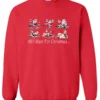 red drunk santa sweatshirt featuring six drunk santa claus with the beer in both hands and says all I want for Christmas…