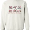 white drunk santa sweatshirt featuring six drunk santa claus with the beer in both hands and says all I want for Christmas…