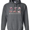 gray drunk santa hoodie featuring six drunk santa claus with the beer in both hands and says all I want for Christmas...