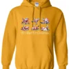 gold drunk santa hoodie featuring six drunk santa claus with the beer in both hands and says all I want for Christmas...