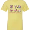 yellow drunk santa t- shirt featuring six drunk santa claus with the beer in both hands and says all I want for Christmas…