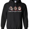 black funny santa hoodie featuring three black grandpa dressed as santa claus and it says grandpa the real santa of the family