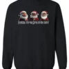 black funny santa sweatshirt featuring three black grandpa dressed as santa claus and it says grandpa the real santa of the family
