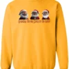 gold funny santa sweatshirt featuring three black grandpa dressed as santa claus and it says grandpa the real santa of the family