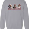 silver funny santa sweatshirt featuring three black grandpa dressed as santa claus and it says grandpa the real santa of the family