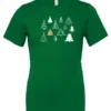 green christmas t- shirt featuring twelve different christmas trees