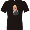 Donald Trump with middle fingers up and laughing t-shirt black