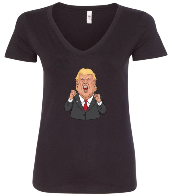 Donald Trump very angry v-neck black
