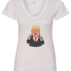 Donald Trump very angry v-neck white