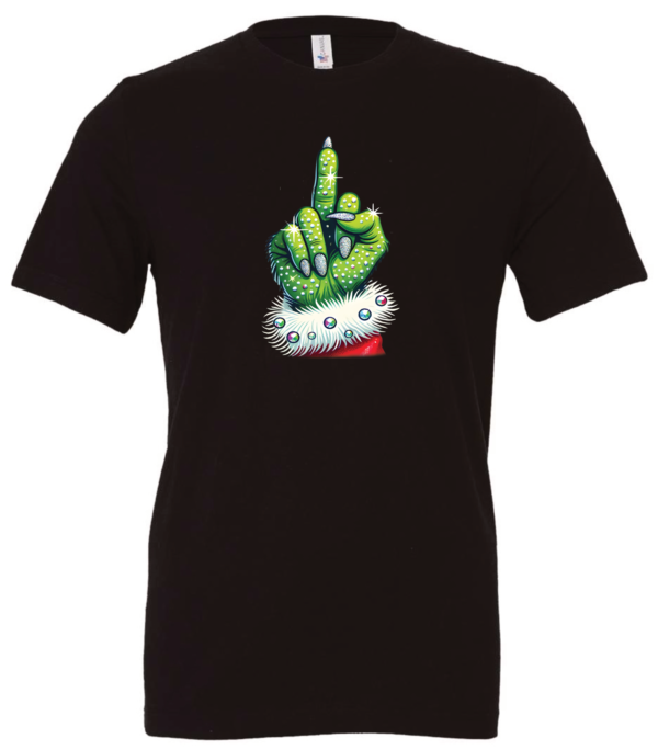 black christmas t-shirt the grinch midle finger