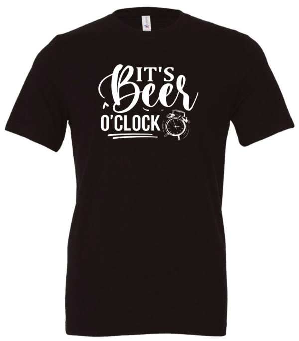 black alcohol t-shirt saying It's beer o' clock