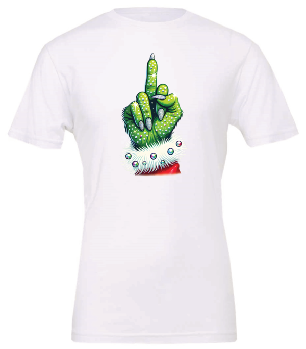 white christmas t-shirt the grinch midle finger