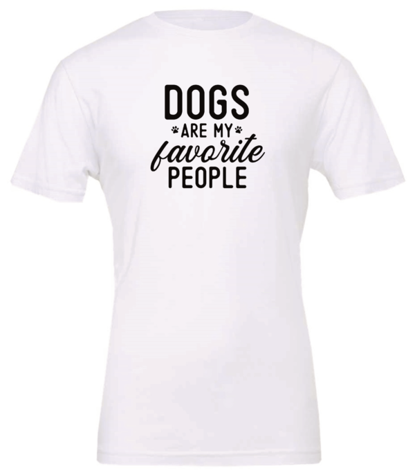 white dog lover t-shirt saying dogs are my favorite people