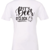 white alcohol t-shirt saying It's beer o' clock