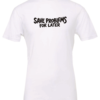 white t-shirt saying save problems for later