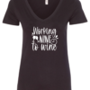 black alcohol v-neck t-shirt saying working nine to wine