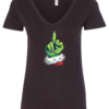 black christmas v-neck t-shirt the grinch midle finger