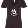 black dog lover v-neck t-shirt saying dog obsessed