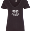 black dog lover v-neck t-shirt saying dogs are my favorite people