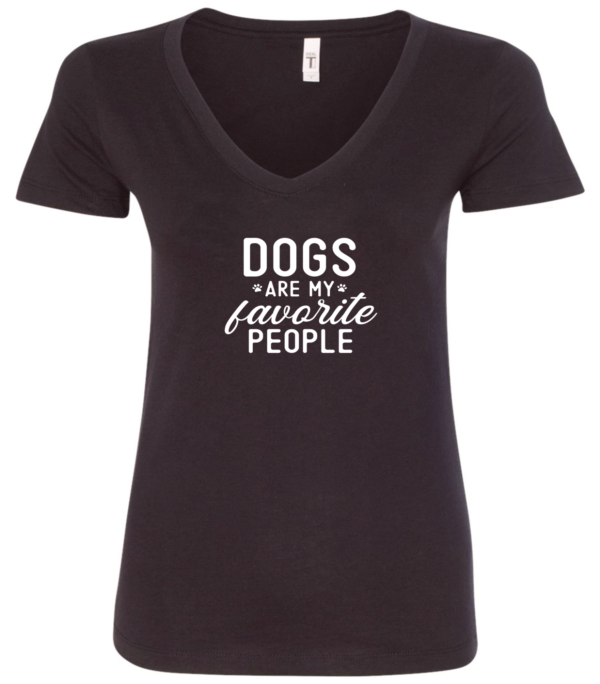 black dog lover v-neck t-shirt saying dogs are my favorite people