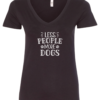 black dog lover v-neck t-shirt saying Less people more dogs