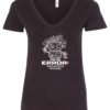 black v-neck t-shirt saying error motivation missing featuring a confused robot