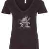 black v-neck t-shirt saying i got shit to do featuring a skeleton seated in the toilet watching the cell phone