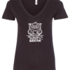black v-neck t-shirt with an angry owl drinking coffee saying my brain is taking a break