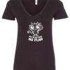 black v-neck t-shirt featuring a confused allien saying my plan was no plan