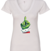 white christmas v-neck t-shirt the grinch midle finger