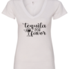 white alcohol v-neck t-shirt saying tequila por favor