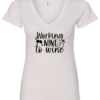 white alcohol v-neck t-shirt saying working nine to wine