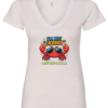 white v-neck t-shirt saying i'm not crabby i just hate everyone featuring a red crab with sunglasses