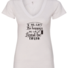 white alcohol v-neck t-shirt saying If you can't be happy you can at least be drunk